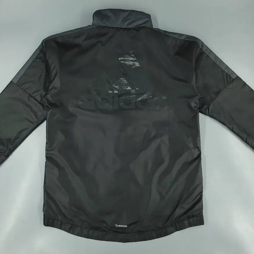[BUNJANG] Adidas Kids Black Charcoal White Raglan Climastorm Sweatshirt Set / 아디다스 블랙 차콜 화이트 배색 로고 삼선 레글런 클라이마스톰 기모 바람