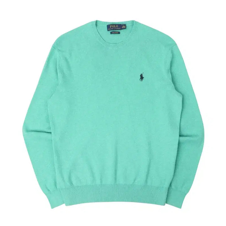 [BUNJANG] Polo Ralph Lauren Mint Pima Cotton Round Knit Sweater / 폴로 랄프로렌 민트 피마코튼 라운드 니트