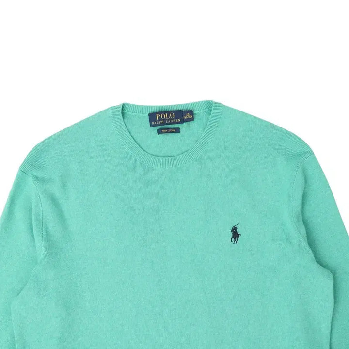 [BUNJANG] Polo Ralph Lauren Mint Pima Cotton Round Knit Sweater / 폴로 랄프로렌 민트 피마코튼 라운드 니트