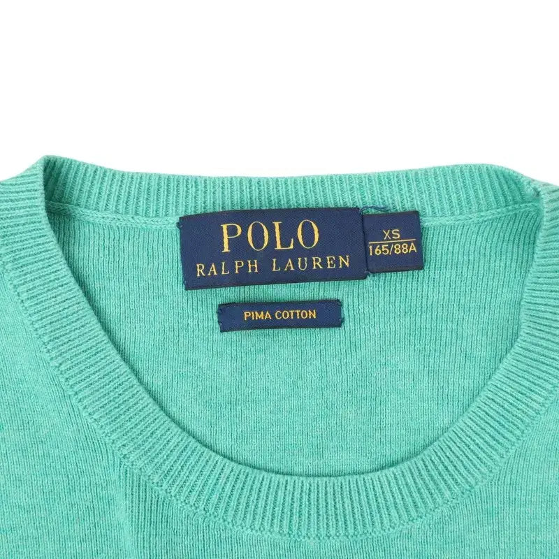 [BUNJANG] Polo Ralph Lauren Mint Pima Cotton Round Knit Sweater / 폴로 랄프로렌 민트 피마코튼 라운드 니트