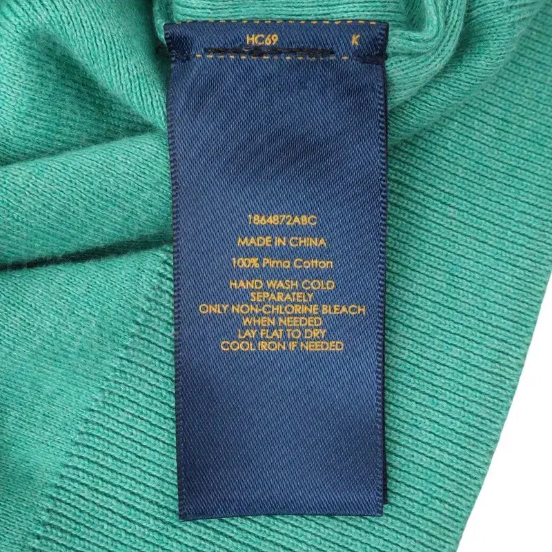 [BUNJANG] Polo Ralph Lauren Mint Pima Cotton Round Knit Sweater / 폴로 랄프로렌 민트 피마코튼 라운드 니트