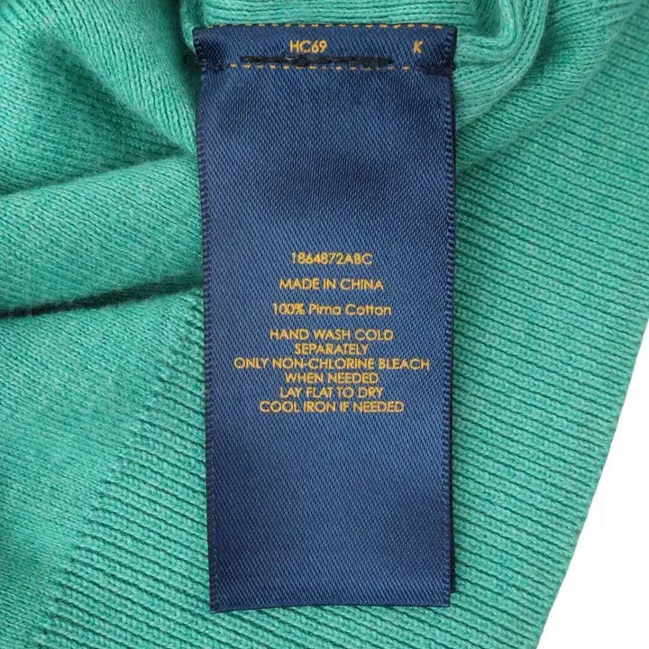 [BUNJANG] Polo Ralph Lauren Mint Pima Cotton Round Knit Sweater / 폴로 랄프로렌 민트 피마코튼 라운드 니트