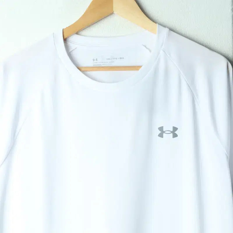 [BUNJANG] Under Armour Big Size White Functional Short Sleeve T-Shirt / (2XL) 언더아머 반팔 티셔츠 새상품 빅사이즈 기능성 화이트-179E8