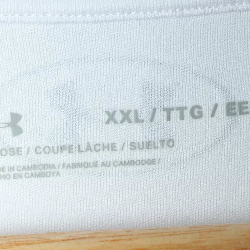 [BUNJANG] Under Armour Big Size White Functional Short Sleeve T-Shirt / (2XL) 언더아머 반팔 티셔츠 새상품 빅사이즈 기능성 화이트-179E8