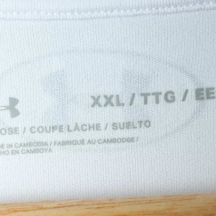 [BUNJANG] Under Armour Big Size White Functional Short Sleeve T-Shirt / (2XL) 언더아머 반팔 티셔츠 새상품 빅사이즈 기능성 화이트-179E8