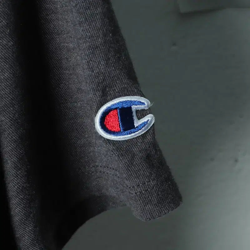 [BUNJANG] Champion Big Logo Gray T-Shirt / (M-L) 챔피온 반팔 티셔츠 빅로고 그레이 올드스쿨-179ED