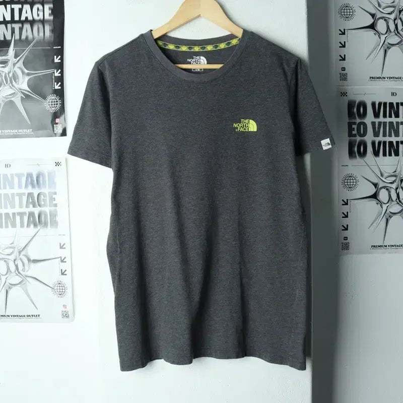 [BUNJANG] The North Face Small Logo Gray T-shirt / (M) 노스페이스 반팔 티셔츠 스몰로고 그레이 올드스쿨-179EE