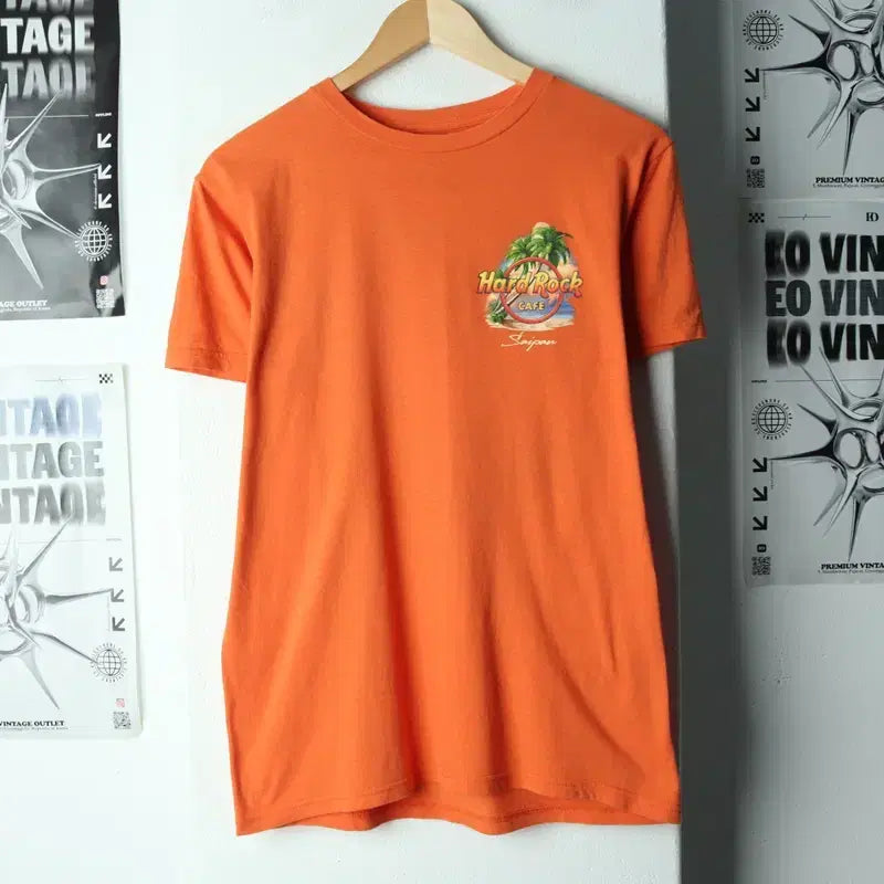 [BUNJANG] Hard Rock Cafe Orange T-shirt / (S-M) 하드락 카페 반팔 티셔츠 락티 오렌지 올드스쿨-179F1