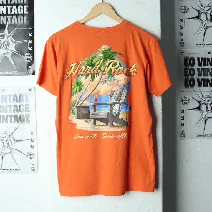 [BUNJANG] Hard Rock Cafe Orange T-shirt / (S-M) 하드락 카페 반팔 티셔츠 락티 오렌지 올드스쿨-179F1