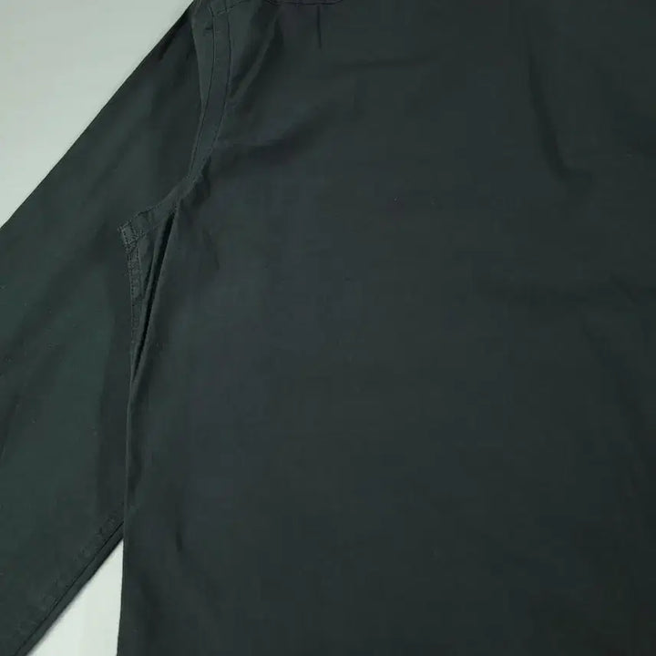 [BUNJANG] Lacoste Pigment Black White Croc Logo Chest Pocket Cotton Blend Shirt / 라코스테 피그먼트 블랙 화이트 크록로고 체스트포켓 코튼블렌드 남방 셔츠