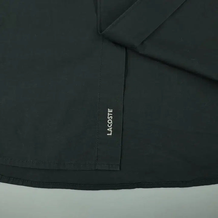 [BUNJANG] Lacoste Pigment Black White Croc Logo Chest Pocket Cotton Blend Shirt / 라코스테 피그먼트 블랙 화이트 크록로고 체스트포켓 코튼블렌드 남방 셔츠