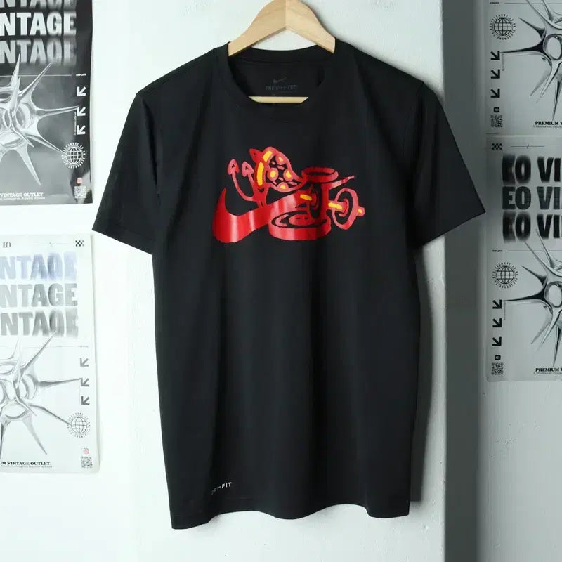 [BUNJANG] Nike Functional Short Sleeve T-shirt / (M) 나이키 반팔 티셔츠 기능성 블랙 올드스쿨-179FB
