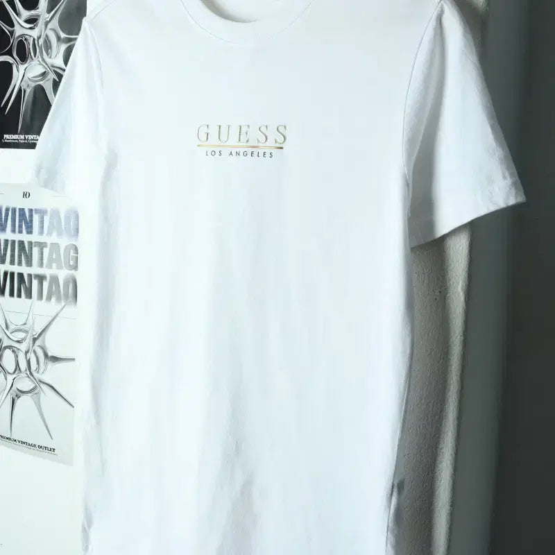 [BUNJANG] Guess Logo T-shirt White / (S-M) 게스 반팔 티셔츠 로고 화이트 LA-179FE