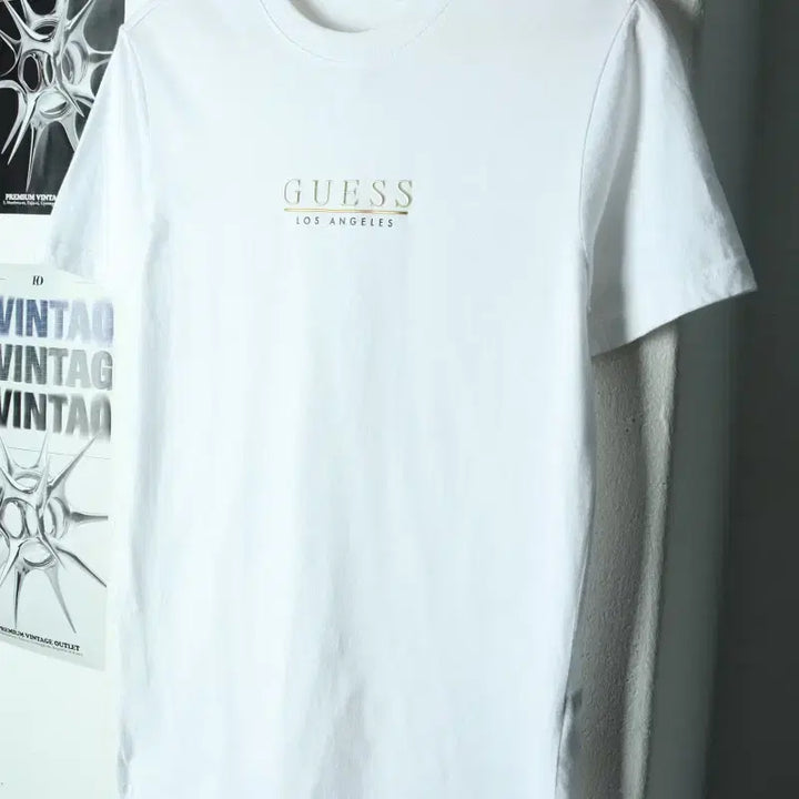 [BUNJANG] Guess Logo T-shirt White / (S-M) 게스 반팔 티셔츠 로고 화이트 LA-179FE