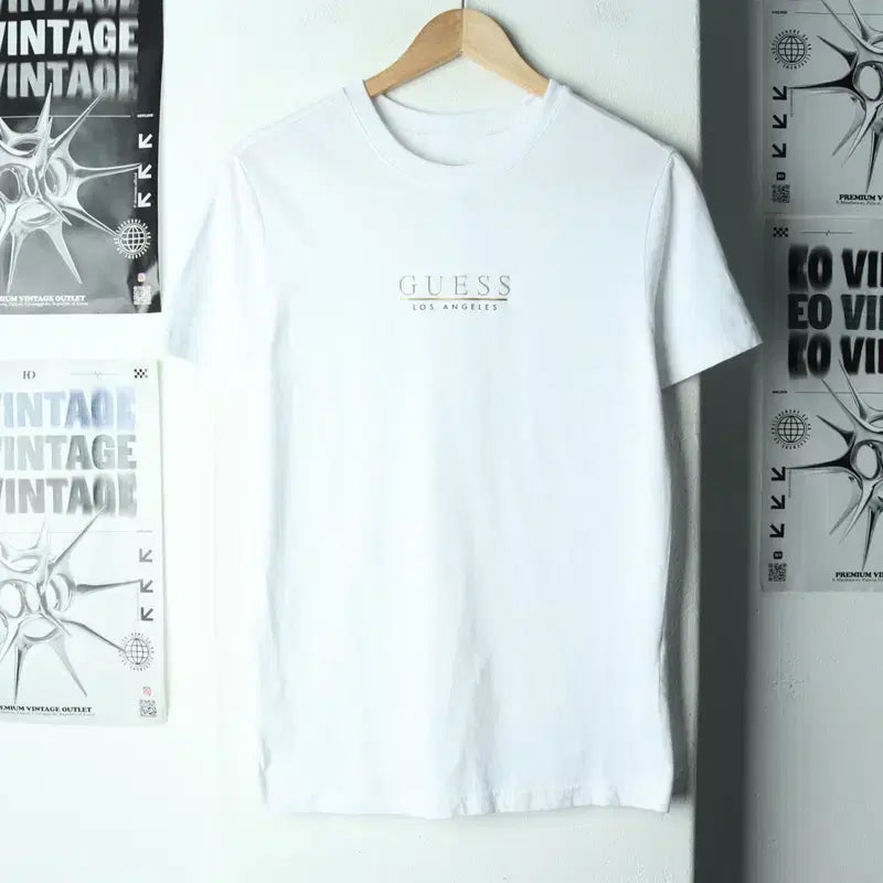 [BUNJANG] Guess Logo T-shirt White / (S-M) 게스 반팔 티셔츠 로고 화이트 LA-179FE