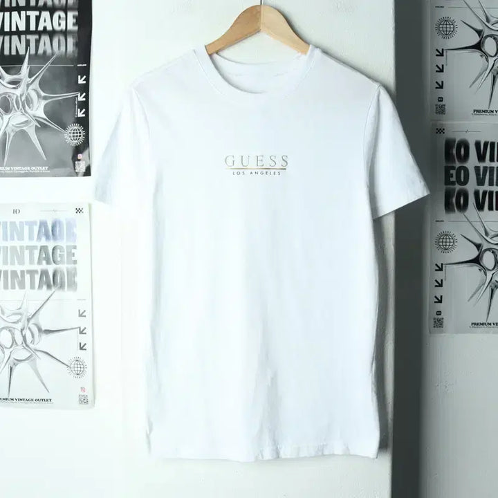 [BUNJANG] Guess Logo T-shirt White / (S-M) 게스 반팔 티셔츠 로고 화이트 LA-179FE