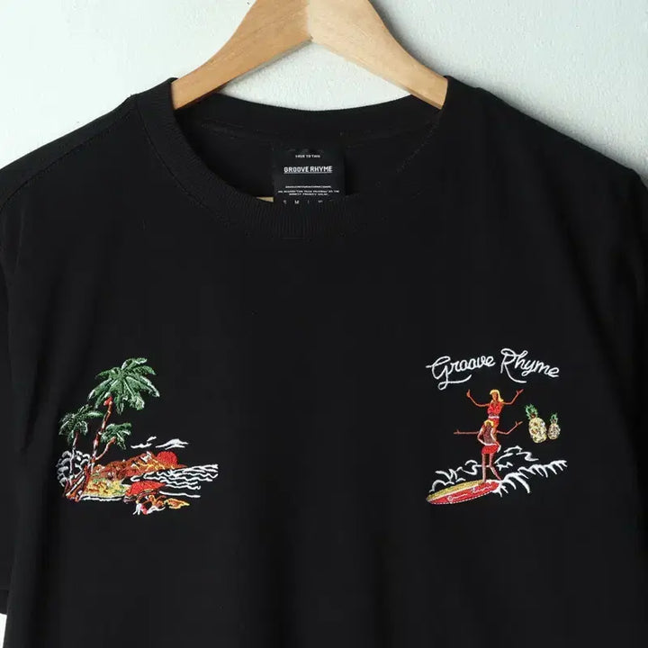 [BUNJANG] Groove Lime Old School Surfing T-Shirt / (L-XL) 그루브라임 반팔 티셔츠 서핑 블랙 올드스쿨-17A03