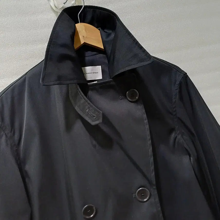 [BUNJANG] Isabel Marant Long Trench Coat Black (Size 34) / 국내 이자벨마랑 봄 가을 롱 트렌치 코트 여성 34 S 블랙 사랑봉봉