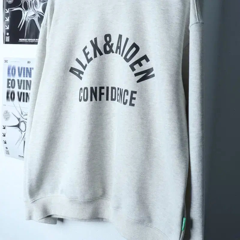 [BUNJANG] Alex &amp; Aiden Big Logo Sweatshirt / (XL) 알렉스앤에이든 맨투맨 티셔츠 빅로고 멜란지 올드스쿨-17959