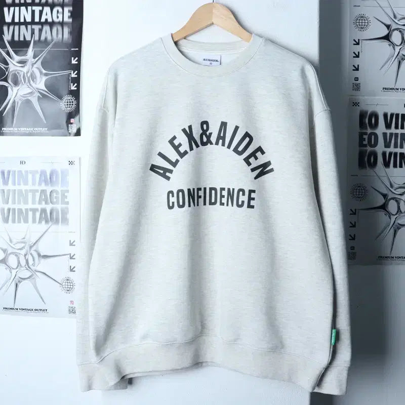[BUNJANG] Alex &amp; Aiden Big Logo Sweatshirt / (XL) 알렉스앤에이든 맨투맨 티셔츠 빅로고 멜란지 올드스쿨-17959