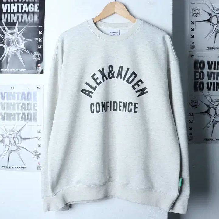 [BUNJANG] Alex &amp; Aiden Big Logo Sweatshirt / (XL) 알렉스앤에이든 맨투맨 티셔츠 빅로고 멜란지 올드스쿨-17959