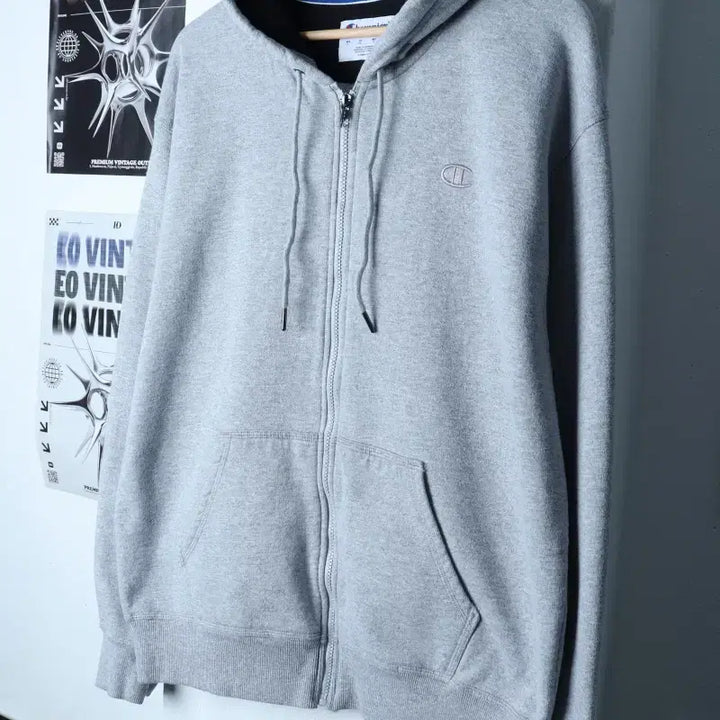[SOLD OUT] (XL) 챔피온 후드집업 그레이 올드스쿨 작은오염-1795B