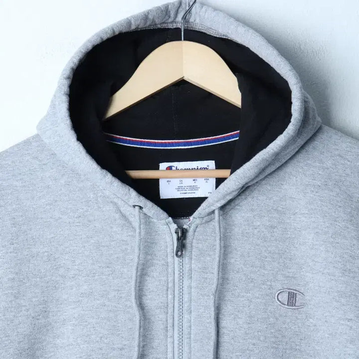 [SOLD OUT] (XL) 챔피온 후드집업 그레이 올드스쿨 작은오염-1795B