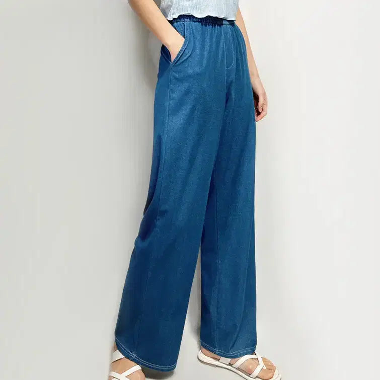 [BUNJANG] Emi Wide Denim Banding Pants / 와이드 청 데님 밴딩 스판 편한 바지 emi