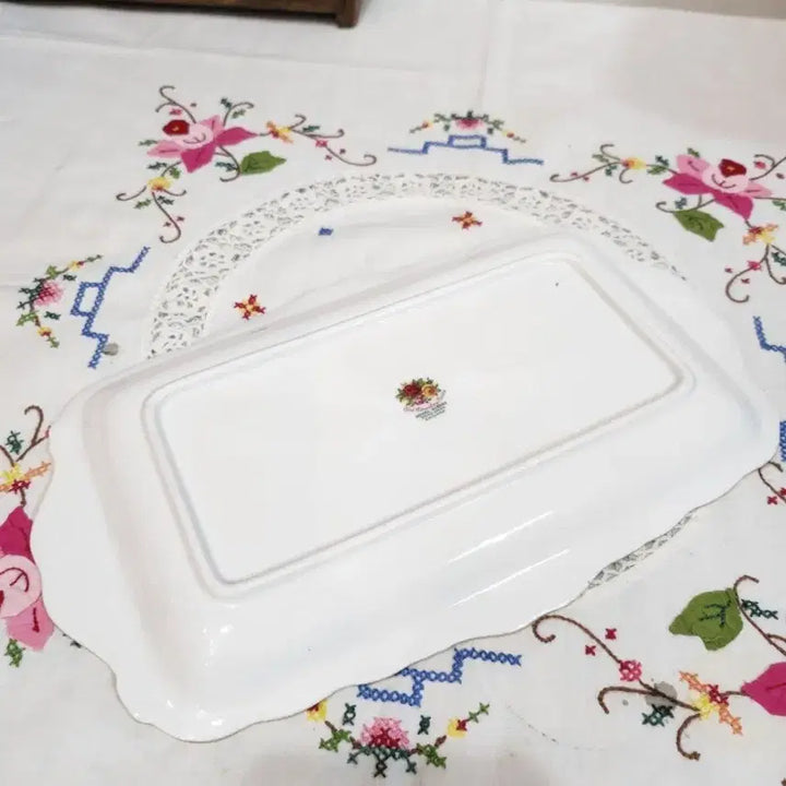 [BUNJANG] Royal Albert Old Country Rose Sandwich Tray / 빈티지 영국 로얄알버트  샌드위치트레이
