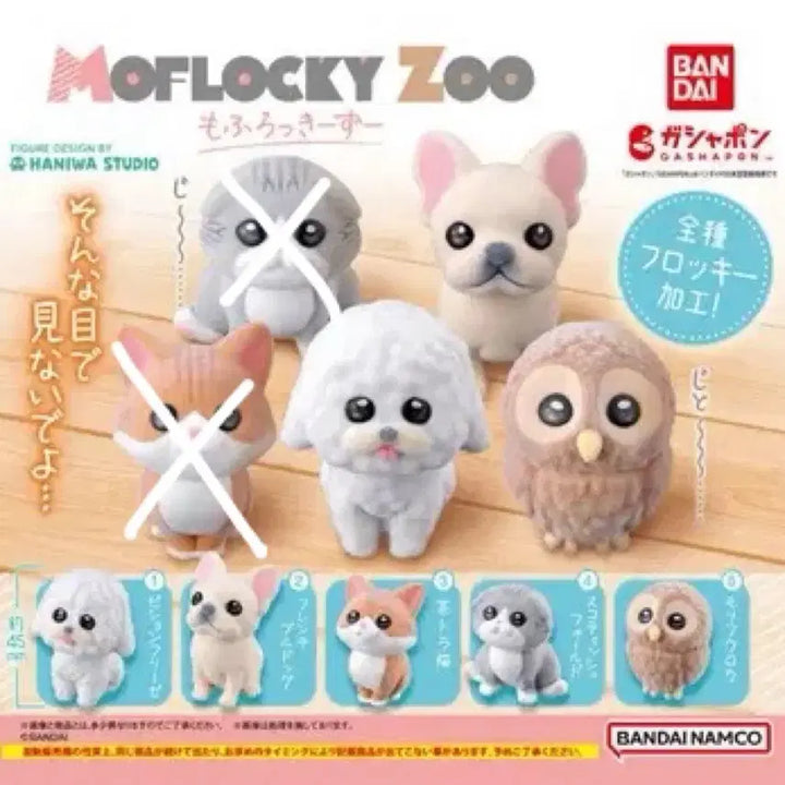 [BUNJANG] Bandai Mofloccy Zoo Gacha Figure Bundle Set / 반다이 모플로키 동물원 주 가챠 피규어 강아지 올빼미 불독 비숑 푸들