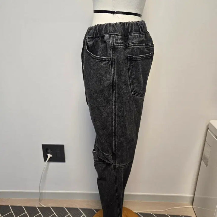 [BUNJANG] Black Washed Denim Cutout Pants / (L)블랙 워싱 데님 컷아웃  바지