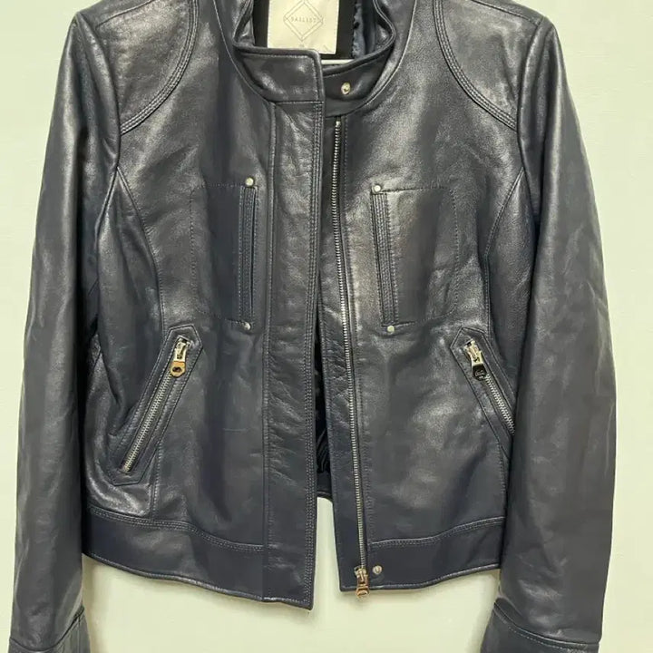 [BUNJANG] Dailyist Navy Lambskin Leather Rider Jacket / 데일리스트 네이비 양가죽 라이더 자켓