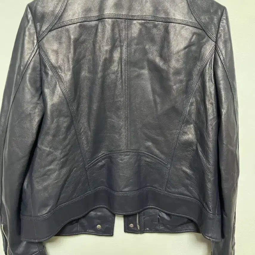 [BUNJANG] Dailyist Navy Lambskin Leather Rider Jacket / 데일리스트 네이비 양가죽 라이더 자켓