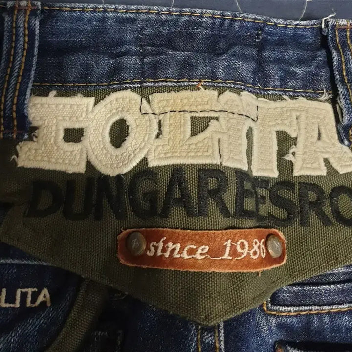 [BUNJANG] Vintage Lolita Jean Distressed Denim Pants / (빈티지) 로리타 진 에이징 워싱 7부 데님팬츠 블루 (M)