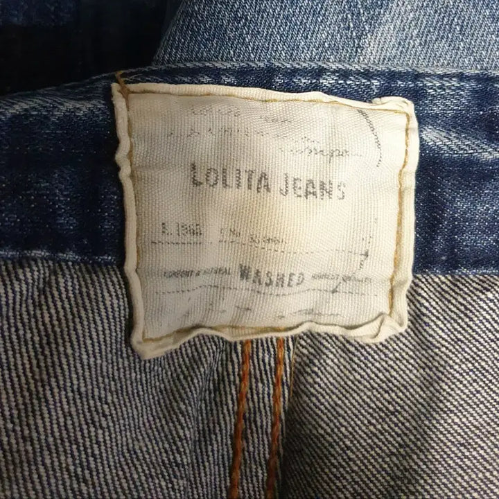 [BUNJANG] Vintage Lolita Jean Distressed Denim Pants / (빈티지) 로리타 진 에이징 워싱 7부 데님팬츠 블루 (M)