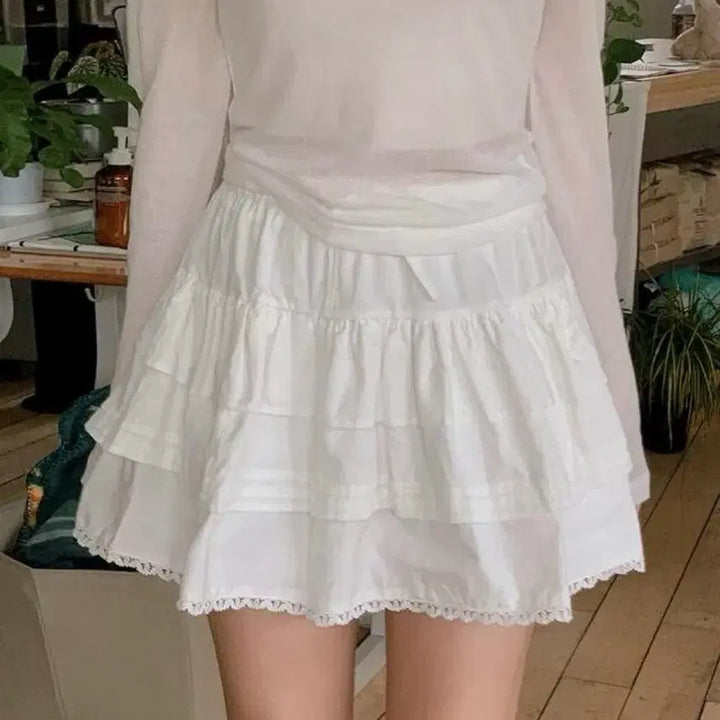 [BUNJANG] Shopperland Brule Layered Lace Mini Skirt / 에이블리 쇼퍼랜드 브륄레 캉캉 레이스 미니 스커트