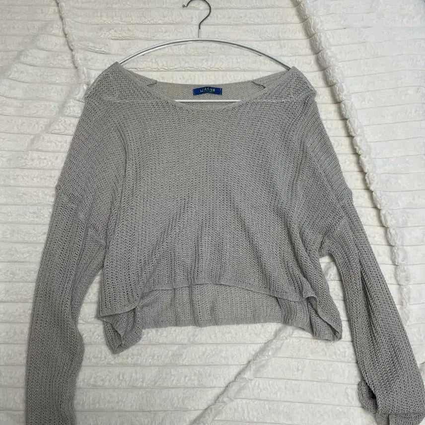 [BUNJANG] Waffle Knit Sweater Grey / 와플니트 그레이