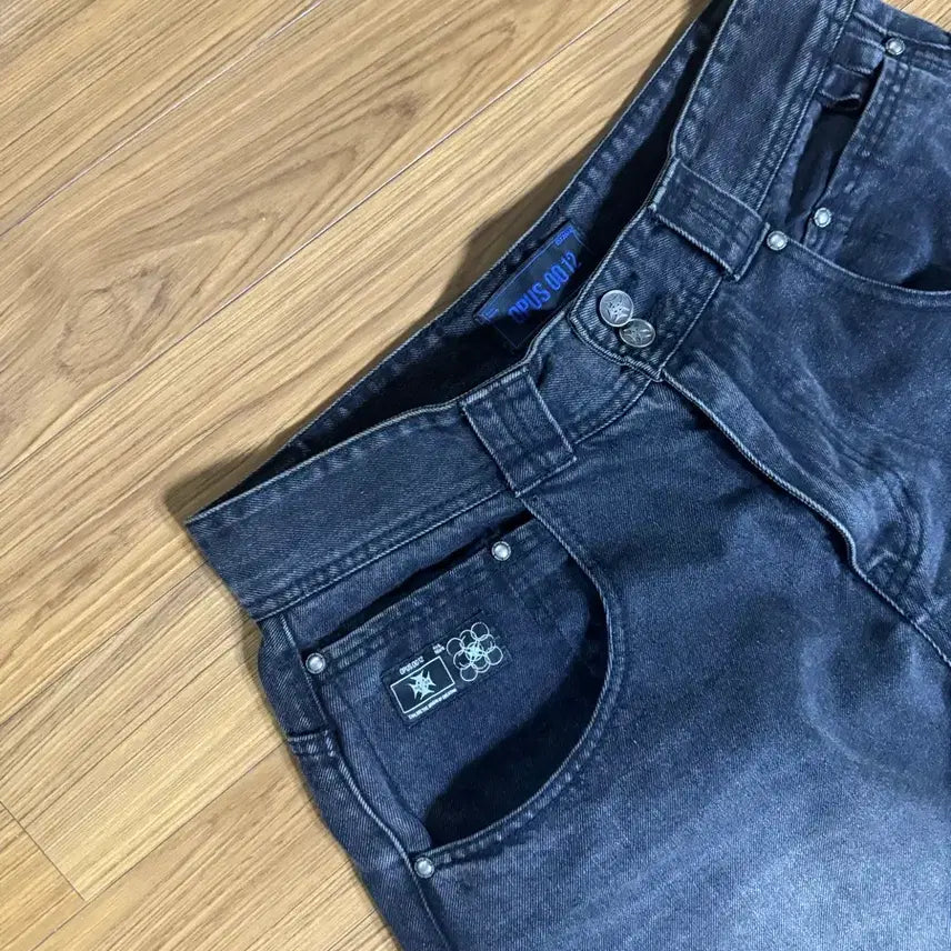 [BUNJANG] OPUS 0012 Melted Wide Denim Black / [L] OPUS 0012 MELTED WIDE DENIM BLACK