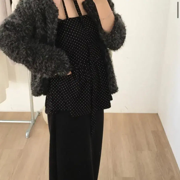 [BUNJANG] Layered Dot Vest Top / 도트 레이어드 나시 뷔스티에