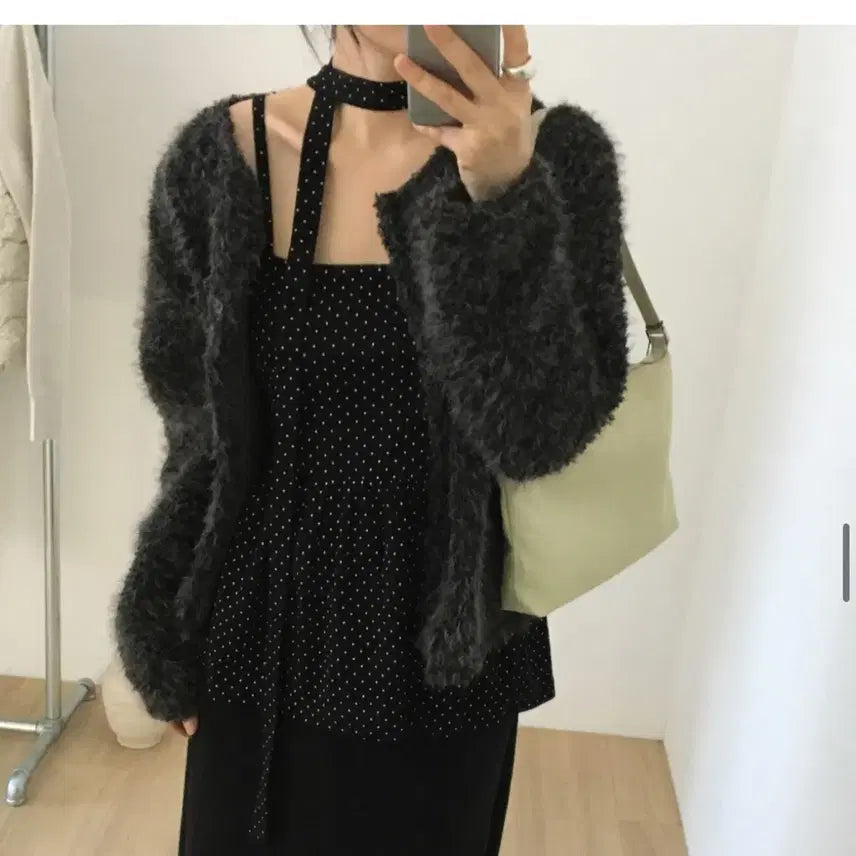 [BUNJANG] Layered Dot Vest Top / 도트 레이어드 나시 뷔스티에