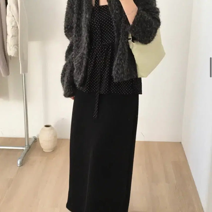 [BUNJANG] Layered Dot Vest Top / 도트 레이어드 나시 뷔스티에