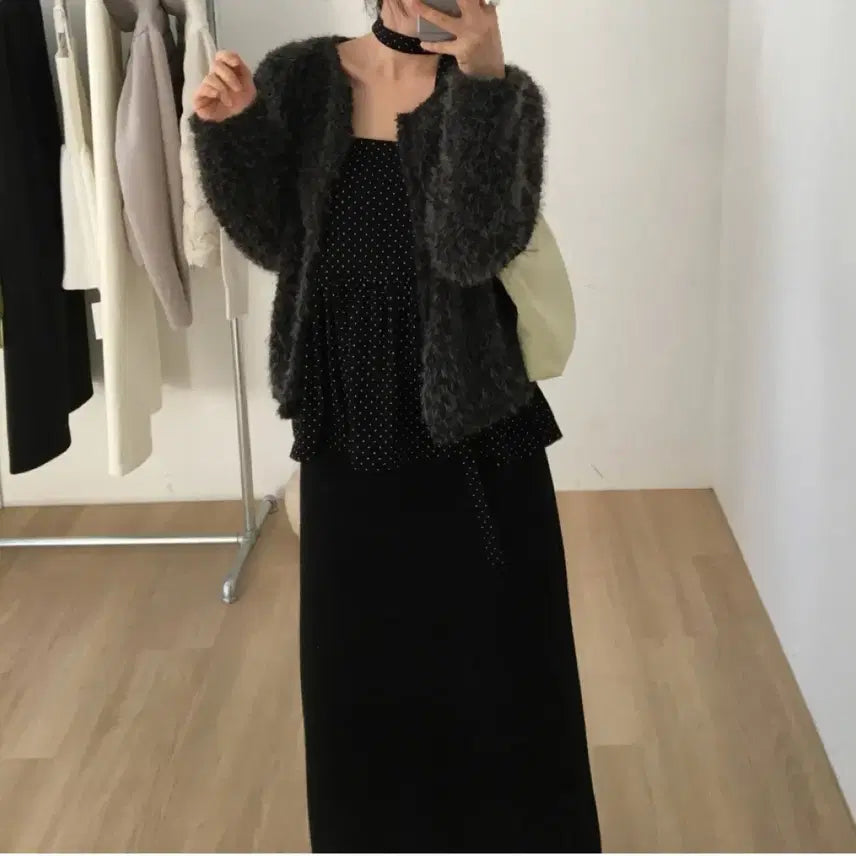 [BUNJANG] Layered Dot Vest Top / 도트 레이어드 나시 뷔스티에