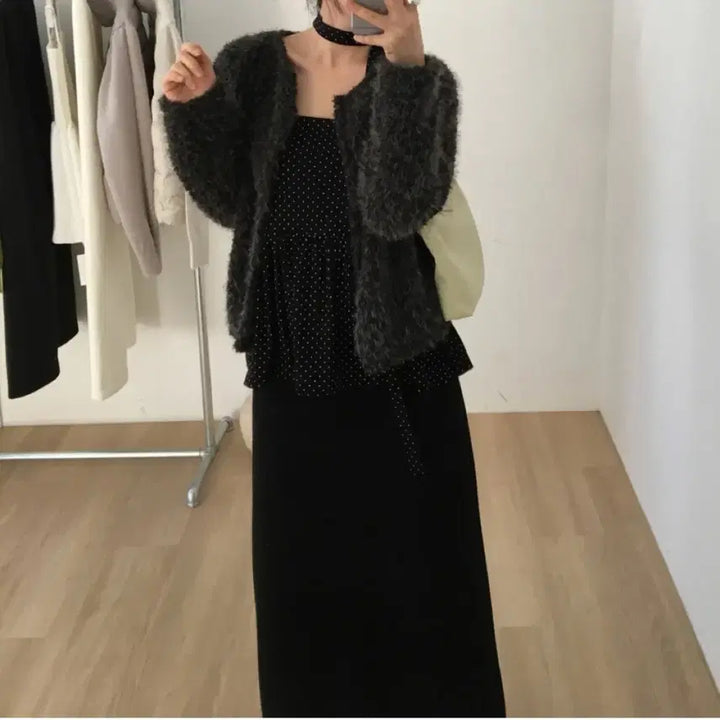 [BUNJANG] Layered Dot Vest Top / 도트 레이어드 나시 뷔스티에