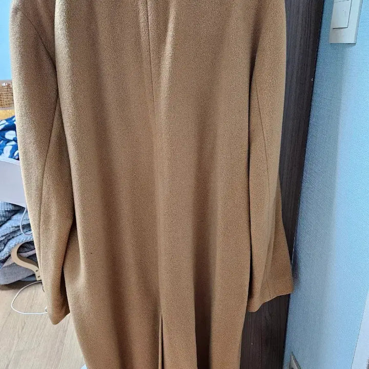 [BUNJANG] Beige Wool Long Coat - Large / 베이지 여성 모직 롱코트 라지 사이즈