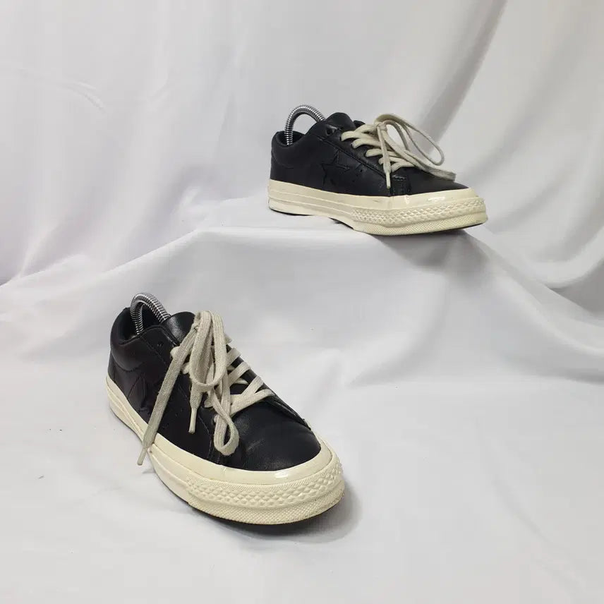 [BUNJANG] Vintage Haseo Converse One Star Leather Low Black Sneakers / 빈티지하서 220 컨버스 원스타 레더 로우 블랙 스니커즈