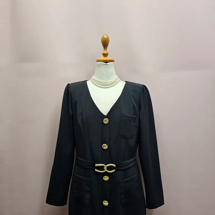 [BUNJANG] PEARL Gold Point Black Dress / PEARL 금장포인트 원피스