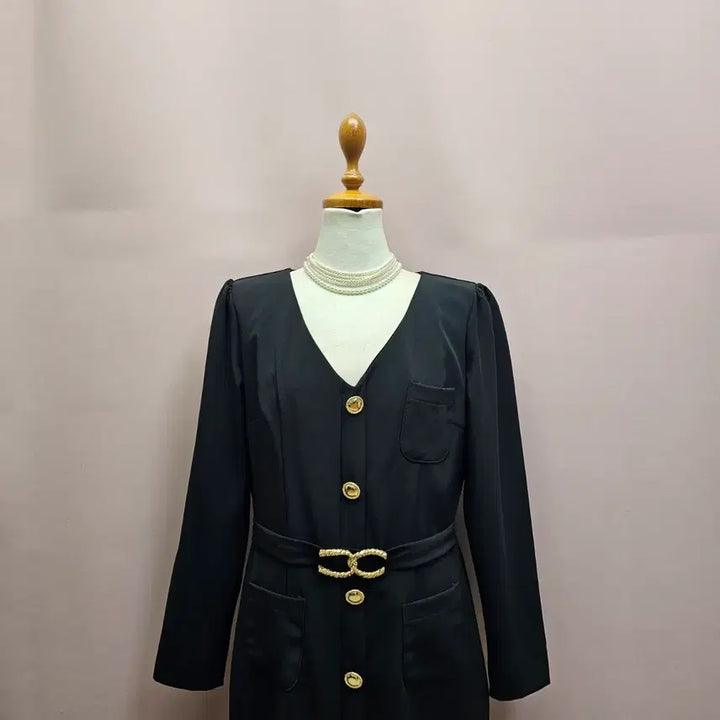 [BUNJANG] PEARL Gold Point Black Dress / PEARL 금장포인트 원피스