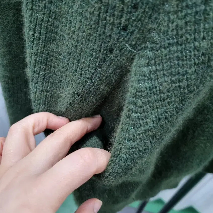 [BUNJANG] System Khaki Loose Fit Knit Sweater / 시스템 카키색 루즈핏 니트 스웨터