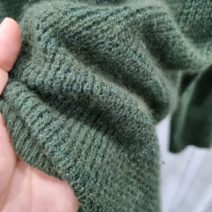 [BUNJANG] System Khaki Loose Fit Knit Sweater / 시스템 카키색 루즈핏 니트 스웨터