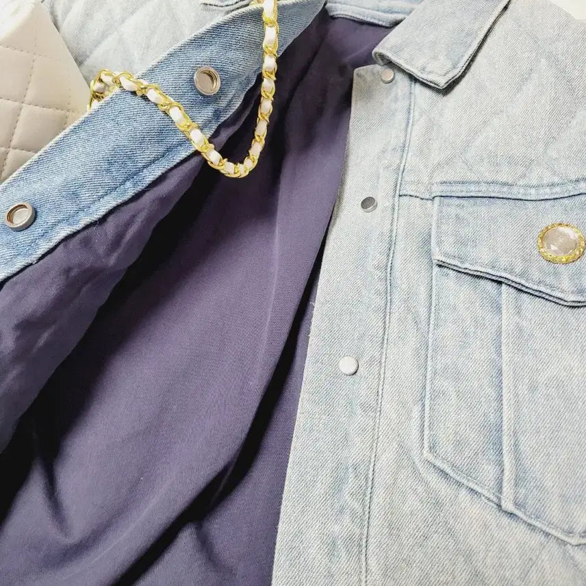 [BUNJANG] Diamond Quilted Denim Jacket / 다이아 퀄팅 데님 자켓 청자켓 수입